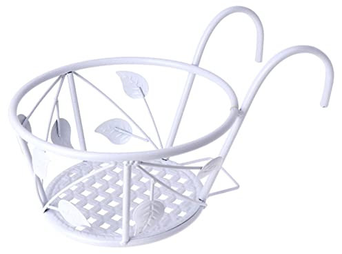 BESPORTBLE Eisen Kunst Hängendes Blumenregal Weiß Baumblatt Design Wand Blumenhalter Pflanzenhalter Balkon Fenster Deko Robust Langlebig Für Garten Innen Außen