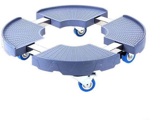 Puupaa Verstellbarer Pflanzenroller mit 360°-Rädern, verstellbarer Ø 39-52 cm Pflanzenständer mit feststellbarer Rolle 300 kg, Pflanzenroller für drinnen und draußen, große Pflanze (A)