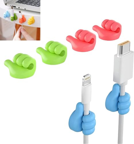 10Pcs Cable Clips, Thumb Cord Holders, Silicone Wall Hook Cord Organizer for Desk Wall Car Nightstand, Cord Clips, Wire Holders, Phone USB Charger Cable Management, Key Hanger