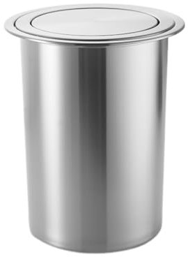Cestino per rifiuti da piano di lavoro con coperchio Cestino per carta da banco, sotto la scrivania Coperchio in acciaio inox con sportello basculante incorporato Pattumiera Cucina Casa Uso spazzatura