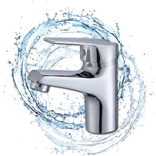 Grifo Lavabo UTENSILIFY® PREMIUM |Grifo Baño|Grifos Monomando Lavabo de Laton Cromado|Griferia Baño|Monomando|grifo de Lavabo|Incluye mangueras de 3/8 Para Conectar el grifo de Lavabo