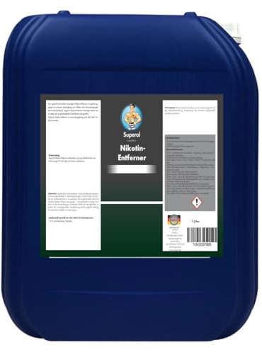 Superol Nikotinentferner 5 Liter Nikotinreiniger Rußentferner Gilb Vergilbung Ablagerungen Holz Lack Metall Kunststoff (5 Liter)