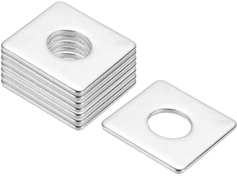 PATIKIL Arandelas Cuadradas M16x40x3mm, 8pcs Arandelas De Placa Cuadrada Arandelas Cuadradas De Montante Placa De Soporte 304 Acero Inoxidable Espaciador Plano Herraje Tuerca Perno Junta