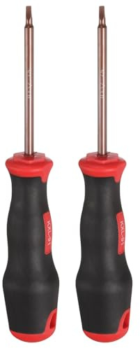 sourcing map 2 destornilladores triangulares de 3 mm, destornilladores magnéticos de 7.1 pulgadas, acero de aleación S2 tratado térmicamente con mango ergonómico para reparación de bricolaje, rojo