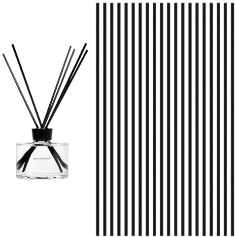 20 Pcs Reed Diffuser Sticks,30CM Black Reed Diffuser Reeds Sticks,Fibre Oil Aroma Natural Wood Rattan Long 4 mm Thick Replacements Refill Accessories Essential Soak Scent for Spa Home Bedroom Office