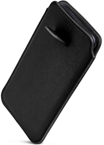 ONEFLOW Liberty Case für Motorola Edge 50 Neo Handy Einsteckhülle mit Rückzugfunktion, PU Leder Handytasche, Schutzhülle mit Lasche, Sleeve Etui Hülle zum Einstecken, Schwarz