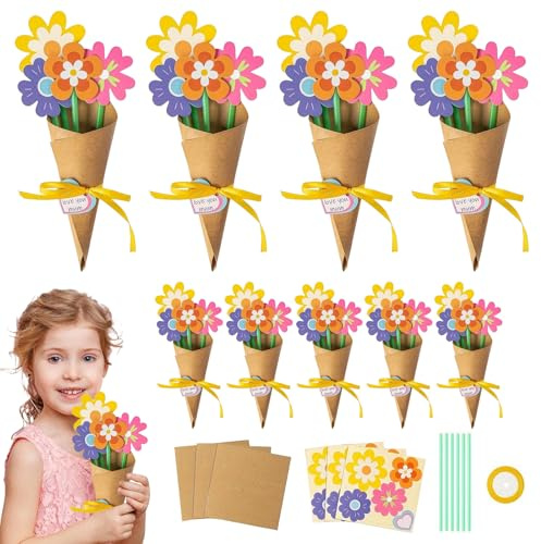 pilyero 12 Stück Bastelset, Geschenke für Mädchen, Bastelset Kinder ab 6 Jahre, Regenbogen Deko, Muttertagsgeschenk Basteln, Geeignet für Hochzeitsdekoration, Heimdekoration, Festtagsgeschenke (A)