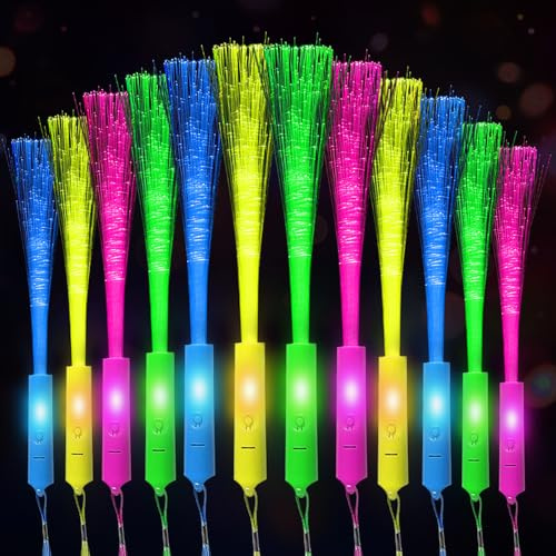 HuaMuDM 40 Stück Leuchtwedel Hochzeit,Bunte Leuchtstäbe Glasfaser | Hochzeit Glasfaserlampe,Glasfaser Leuchtstab,LED Leuchtstab Glasfaser,LED Leuchtwedel Set,Hochzeit Leuchtwedel