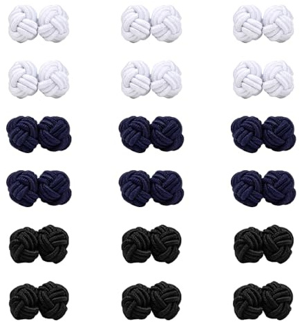 TRKETK 18 Pièces Bouton de Manchette Noeuds de Soie pour Homme et Femme Stylisée et élégante Boutons de Manchette Tressés Vêtements Accessoires de Décoration pour Mariage Business Robes