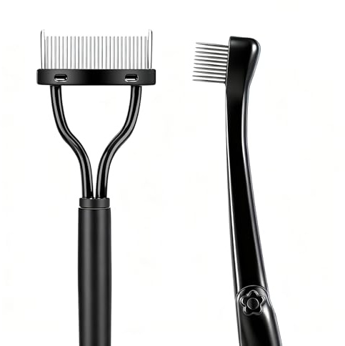 2 st bärbart ögonfrans mascara-separatorverktyg, ögonfransseparatorverktyg, ögonbryn ögonfransar kamseparatorer med metalltänder för kvinnor flickor, sminkverktyg