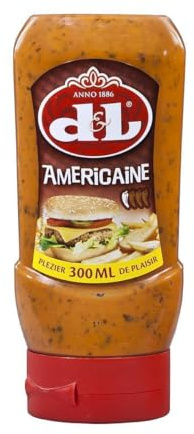 D&L Americaine Sauce - 2x 300ml - belgische Grill-Soße aus Tomaten, würzig und leicht scharf von Devos & Lemmens, zu Burger & Pommes, als Fleisch- und Fisch-Sauce, Chicken Wings
