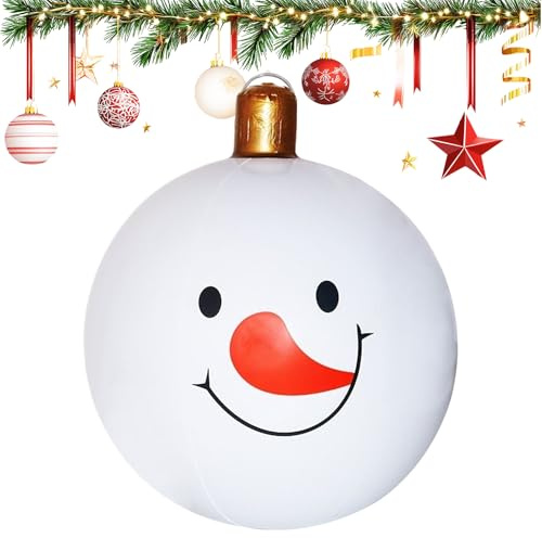 Sghtil Aufblasbare Weihnachtskugel - Aufblasbare riesige Weihnachtsdekorationen Bälle | Gartendekoration für Urlaub Winter Weg Hinterhof Indoor Outdoor Pool Rasen Balkon Terrasse Haustür