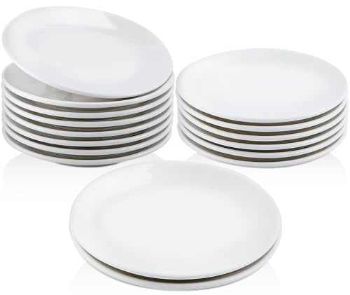 Jeffbaubl 16 Teilig Kleine Dessertteller, 15 Cm, Weiß