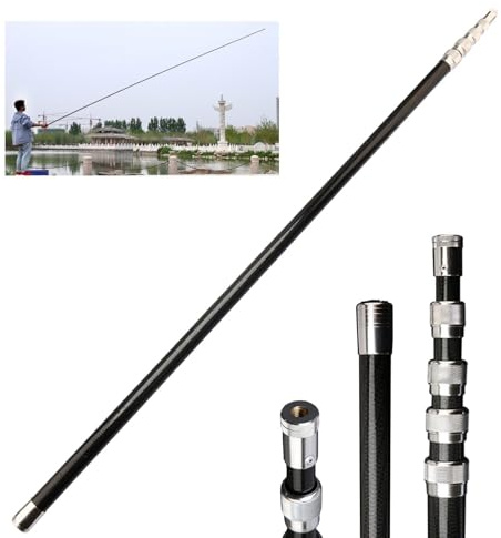 Leichte robuste Teleskopstange, 9,8–32,8 ft lange ausziehbare Teleskopstange, vielseitig einsetzbarer ausziehbarer Stab mit Standard 8mm Universalschraubenloch (Schwarz, 4,0M/13,1ft)