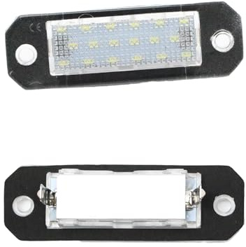 Zoyatech 2 stycken vita registreringsskyltsbelysning 3B5943021 för Caddy Passat T0uran 3B5943021A LED registreringsskyltbelysning