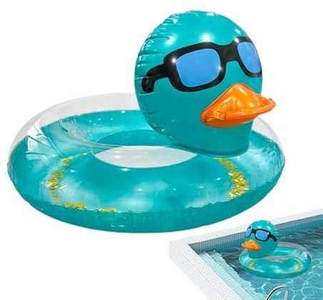 Tubo Per Il Nuoto In Piscina - Anello Per Il Nuoto A Ciambella Galleggiante | Gonfiabile Con Paillettes | Design Glitter Trasparente Per Adulti E Ragazzi, Materiale PVC Antistrappo, Sfiato Gonf