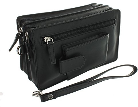 Visconti Borsetta da Polso in Pelle con Tracolla Staccabile 18233 Nero