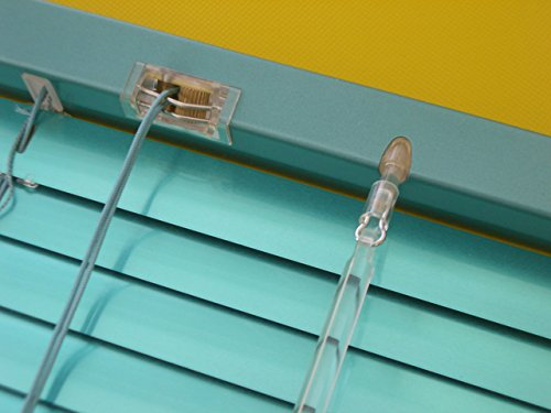 Alu Jalousie grün metallic Mint - Breite 50 bis 240 cm - Höhe 130/160 / 220 cm - Tür Fenster Rollo Jalousette Aluminium Fensterjalousie Lamellen Metall (160 x 160 cm)