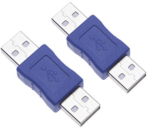 2 Stück Quick Speed USB 2.0 A Stecker auf einen männlichen Adapter USB A-A Stecker-Koppler-Verbindungsstück-Kurzschluss-Verlängerungs-Konverter für Computer, Laptops, Drucker, Festplatten (2 Pack)