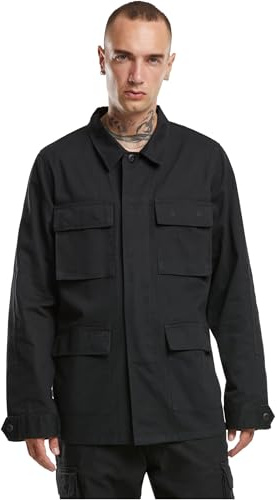 Brandit US BDU TWILL JACKE ARMY JACKET KAMPFJACKE ARMEE FELDJACKE FREIZEITJACKE, Größe:L, Farbe:Schwarz