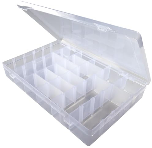 Craft County Aufbewahrungsbox für Sticktwist und Faden – 17 Fächer – transparenter weißer Kunststoff – leer (Organizer)