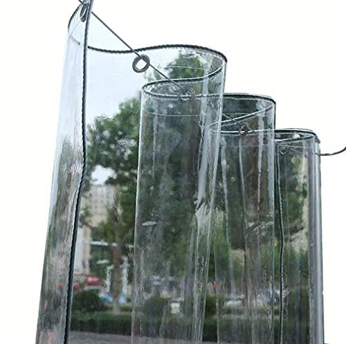 Sh000ad wasserdichte Transparente Verdickte PVC Plane mit Ösen,Anti-Aging-Isolierung Faltbar Regenschutz Tarp,Abdeckplane Gewebeplane Für Gartenmöbel Pflanzen Gewächshaus (2.4x5m/7.9x16.4ft,0.3mm)