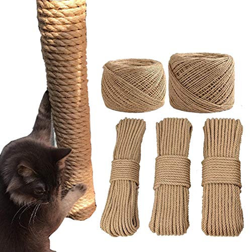 DHGTEP Natürlicher Sisal Seil Kratzbaum Ersetzen Seil Katze Kratzbäume Katzenturm Material Garten Bündelung Haushalt DIY Handwerk Dekoration (Diameter : 8mm, Size : 10 Meters)