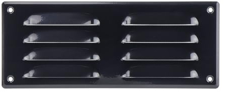 Steinberg14 Schwarz 260x105mm Lüftungsgitter Metall Abluftgitter Abdeckung mit Nagetierschutznetz - Abluft Gitter