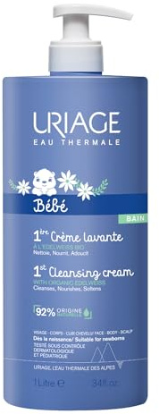 Uriage Baby Body Wash & Scalp With Organic Edelweiss & Shea Butter, Gently Cleanses & Preserves The Hydrolipidic Film, Lovely Scent, Foaming Creamy Texture, Soap-Free, Physiological Ph