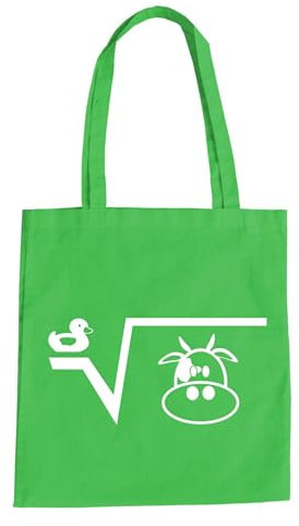 Mathematik Ente Wurzel Kuh Baumwolltasche - Mathe Quadrat Fun Grün