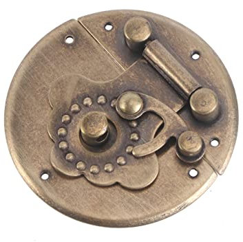 DOITOOL Lucchetto in Stile Vintage Per Portagioie e Armadietti, Fibbia Decorativa in Rame Antico 5 Cm, Serratura Fai Da Te Per Scatole in Legno, Elegante Chiusura Retrò Per Cassetti e Contenitori