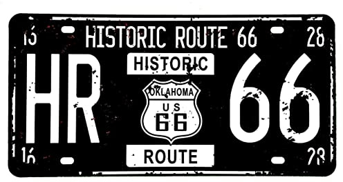 DiiliHiiri Placa de Ruta 66 Matrícula de Coche de EE.UU. Cartel Americana Vintage - Señal Route 66 Decoración Retro para Bar - Pub - Cafetería - Cueva de Hombre - Garage o Taller —30x15cm— (2651-37)