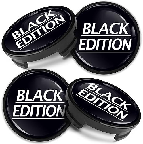 Biomar Labs 4 x 54 mm Tapas de Ruedas Compatible con Ford Tapacubos de Centro Llantas Aluminio Black Edition CF 57