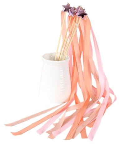 Whakano 20 Stück Wedding Wands,Zauberstäbe Hochzeit Luftschlangen,Spalier Hochzeit Glücksstäbe,Luftschlangen mit Holzstäbchen Werden,für Hochzeiten,Geburtstage,Weihnachten,Partys,Rosa