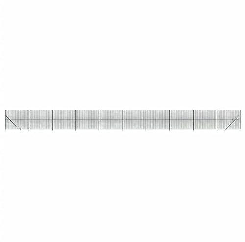 ‘vidaXL Green Wire Mesh Fence with Flange, Galvanised Steel with PVC Coating, Includes Posts and Fittings – 1.6x25 m – Perfect for Garden, Patio or Yard’