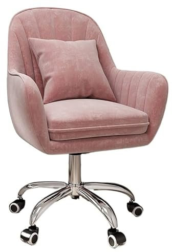 Bürostuhl, Schreibtischstuhl, Drehstuhl, Schreibtischstuhl, verstellbarer Wohnzimmerstuhl, moderner Samt, gepolsterter Drehstuhl für Zuhause, Büro, Gaming-Stuhl, Computerstuhl (Rosa)