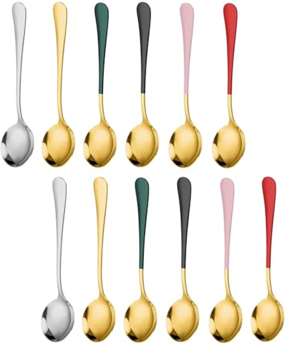 Dinner Spoons 12 Pieces Stainless Steel Teaspoons Tea Spoons with Mirror Polished FinishStainless Steel 6.22inch SpoonsCutlery Spoons Set Dishwasher Safe