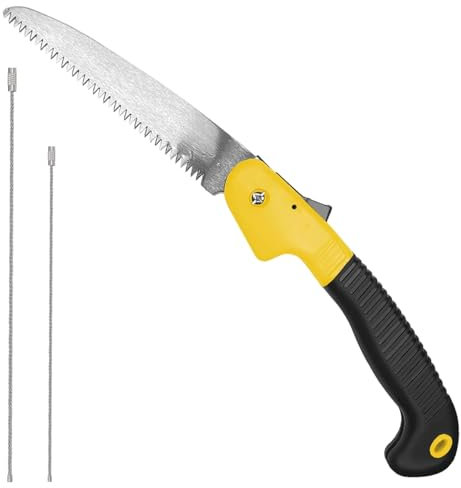 GTIWUNG Sega a Mano Pieghevole Gialla, Premium Sega da Potatura, Sega con Manico antiscivolo e chiusura di sicurezza, Per Giardino, Campeggio, Tree Trimming, Caccia e Altro