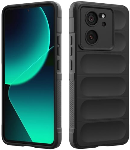 RIIMUHIR Funda Silicona Compatible con Xiaomi 13T / 13T Pro, Protectora de Cuerpo Completo, Antigolpes Carcasa, Protección Lente Cámara, Tacto Suave y Sedoso Caso (Negro)