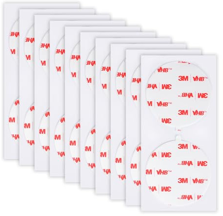 Double Sided Adhesive Pads 20 PCS Dia. 50mm 0.6mm Thick 4930 White Round | Heavy Duty, Sticky Mounting, Strong Adhesive, Foam Tape for Car Décor Home Office Logos