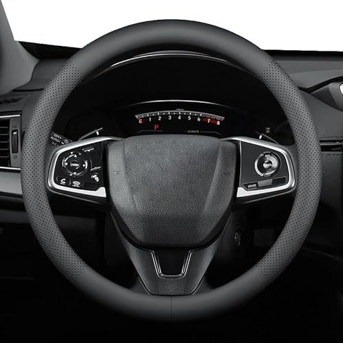 ZKSJFU Lenkradbezug für VW Golf 5 6 7 8 GTE GTI GTD Clubsport, Nappaleder Steering Wheel Cover Anti-Rutsch Atmungsaktives Lenkradschutz Auto, Universal 37-38cm Lenkradbezug,O