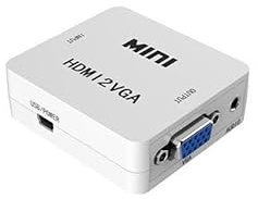 HDMI2VGA Adaptador conversor * De HDMI a VGA * Audio y Video 1080P * para Monitor, TV, portátil, cámara * Blanco