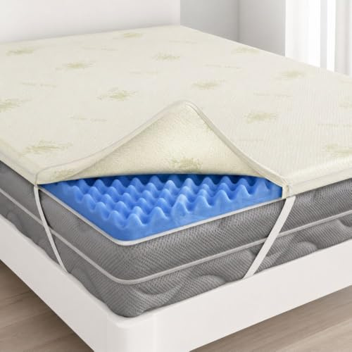 L'ANTICO ARCOLAIO - Topper Singolo 90x200 Prodotto in Italia, Altezza 5cm in Memory Foam Bugnato, Ideale per Materasso Singolo 90x200, Rivestimento Sfoderabile e Lavabile, Antiacaro Anallergico