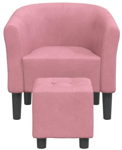Kangmusi Clubsessel mit Fu?hocker Rosa Samt, kangmusi356454