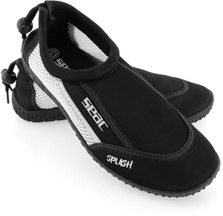 SEAC Splash, Adult and Children's Rock Shoes, Quick Drying, Shoes for The Sea, Beach and Pool, Black/White, 4.5 UK