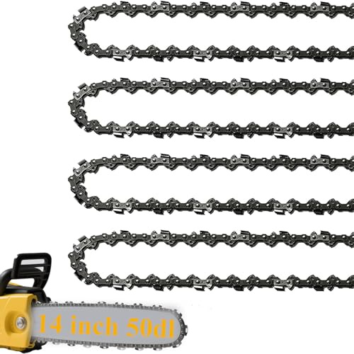 4 X 14 inch Chainsaw Chains(35cm), 3/8 LP Pitch, .050 Gauge, 50 Drive Links, Fit for Stihl 018 MS180 MS181 020 021 023 MS200T MS211 MS201T MS231 and More - Without Guide Bar