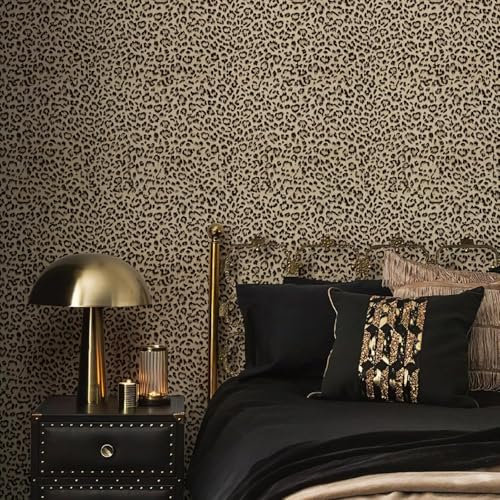 Murgall Leopard Print Carta da parati autoadesiva, 44 x 305 cm, impermeabile, sfoderabile, testurizzata, per camera da letto e bagno