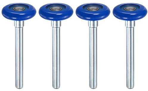 M METERXITY 4-Pack Nylon Garage Door Rollers, 1.8/ 46mm Quiet Garage Door Wheels 4.72/ 120mm Stem, High Load 6200zz 8 Balls Sealed Precision Bearing for Garage Doors/Flap Doors [Blue]