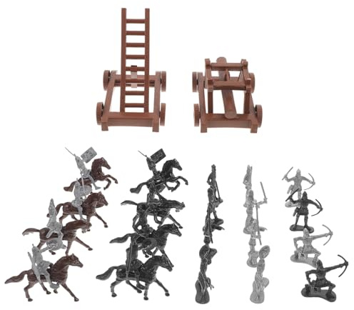 UPKOCH Figurines Soldats Miniatures Cavalerie Médiévale pour Garçon et Filles Taille Moyenne Modèles en Plastique pour Table de Sable Décoration Jeu Historique Ensemble