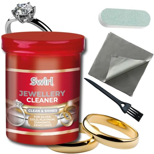 151 Liquid Jewellery Cleaner Kit – Silver & Gold Cleaning Solution with Basket, Brushes, Polishing Cloth & Pads – 145ml Ring & Pandora Cleaning Kit